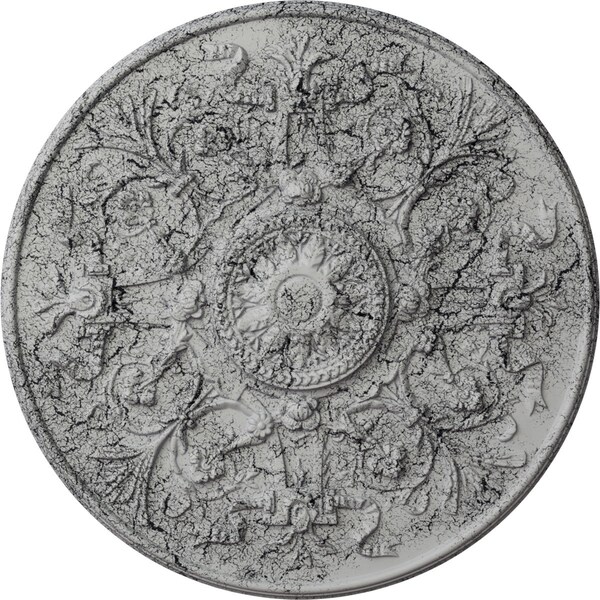 Ekena Millwork Versailles Ceiling Medallion (Fits Canopies up to 3 1/4"), 33"OD x 1 3/4"P, Ultra Pure White Crackle CM33VEUWC - main